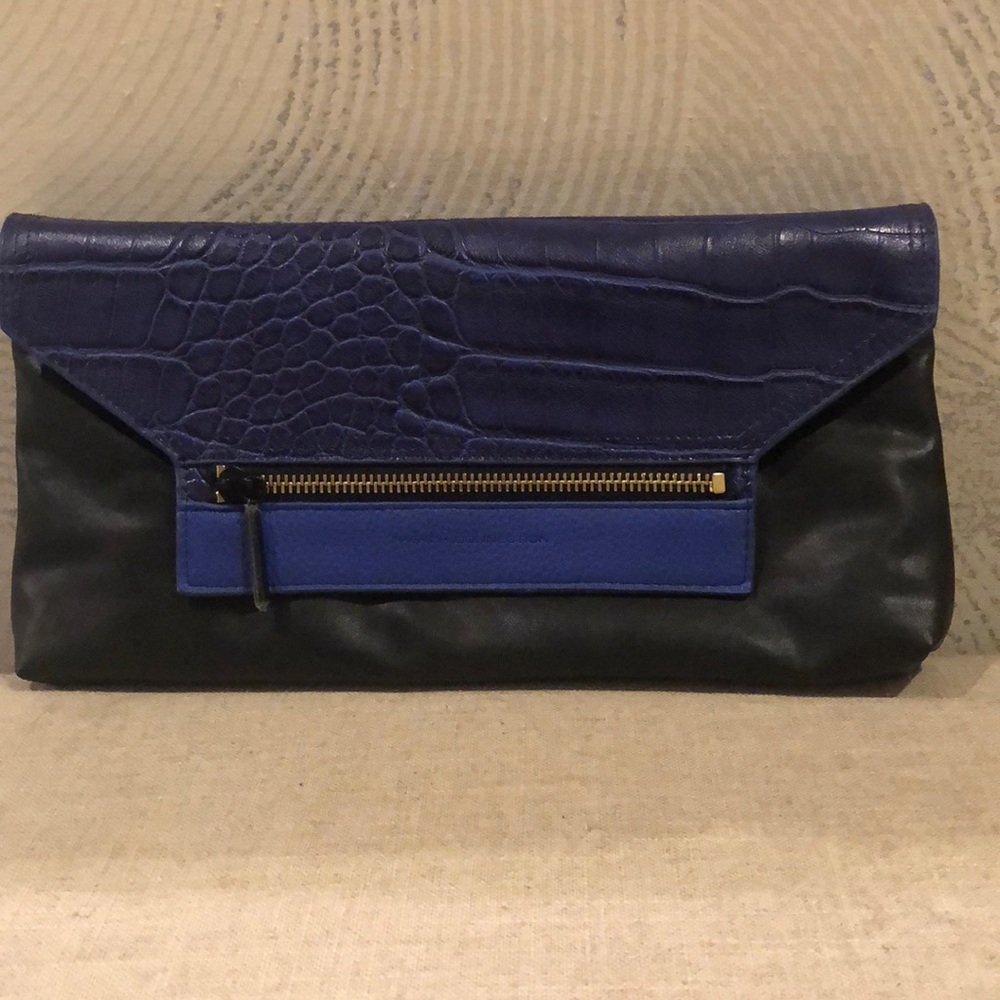 French Connection royal Blue envelope clutch